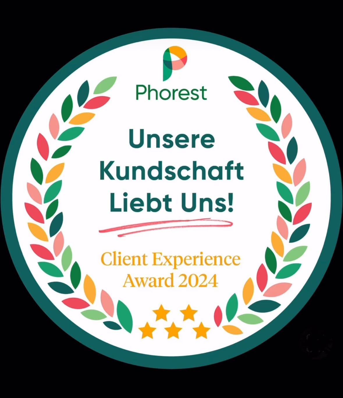 5 Sterne Auszeichung – Internationaler Client Experience Award 2024